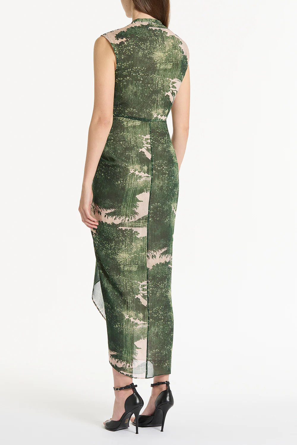 JADE SCENICA GEORGETTE SLEEVELESS WATERFALL DRESS - Image 2