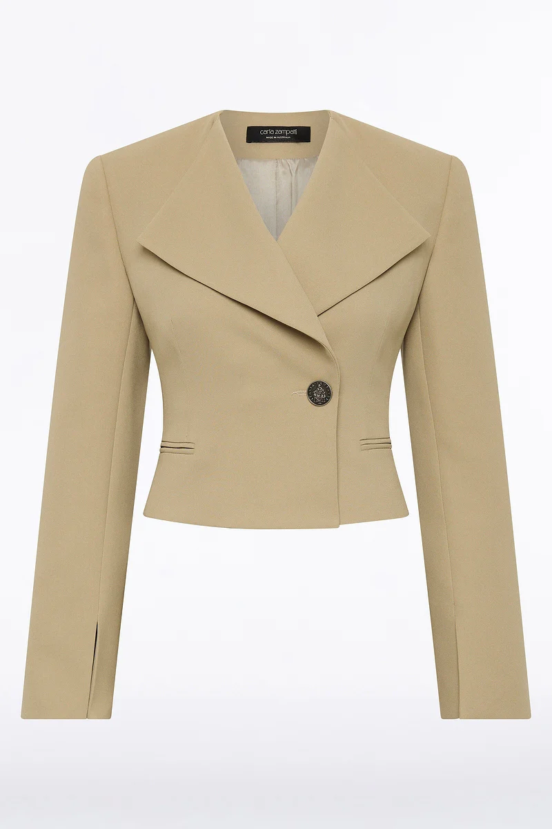 KELP CREPE CROPPED JACKET - Image 5