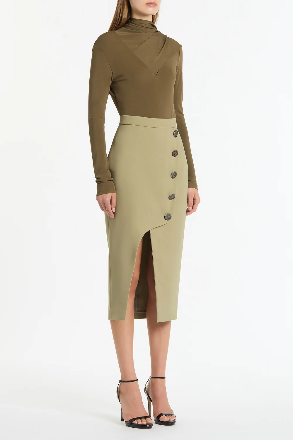 KELP CREPE MONETA SKIRT - Image 3