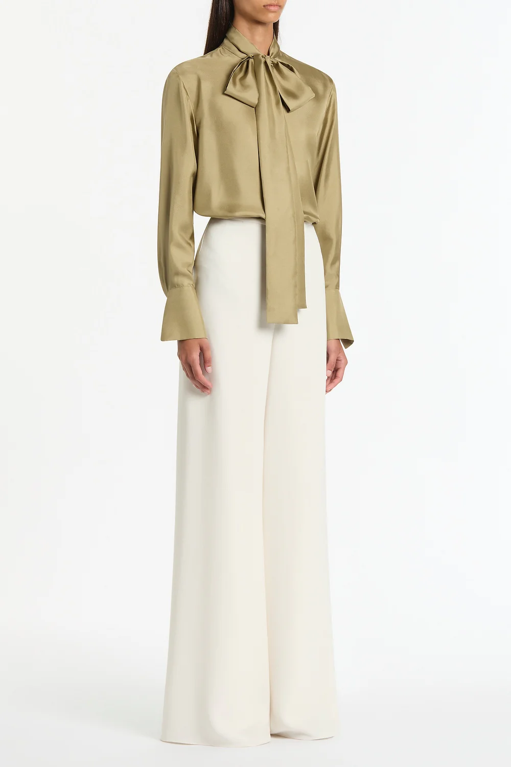KELP SILK RIBBON COLLAR SHIRT - Image 3