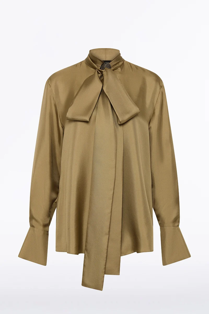 KELP SILK RIBBON COLLAR SHIRT - Image 5