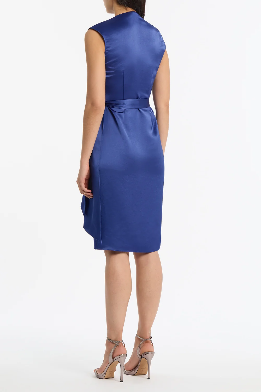 LAPIS LUSTRE SATIN WRAP DRESS - Image 3