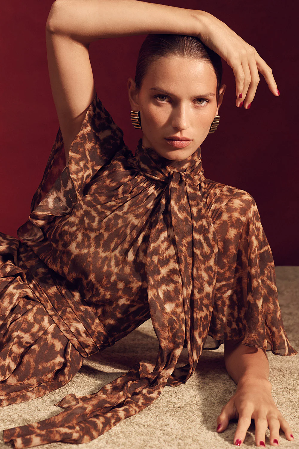 LEOPARD SILK MAXI DRESS - Image 5