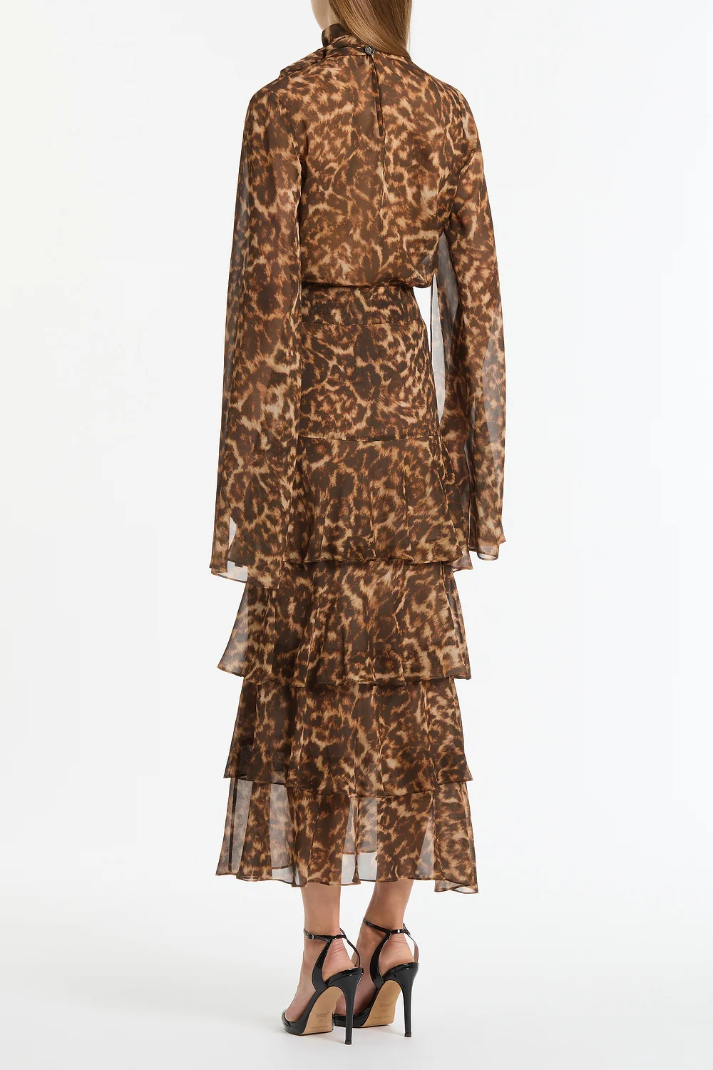 LEOPARD SILK TIERED MAXI SKIRT - Image 2