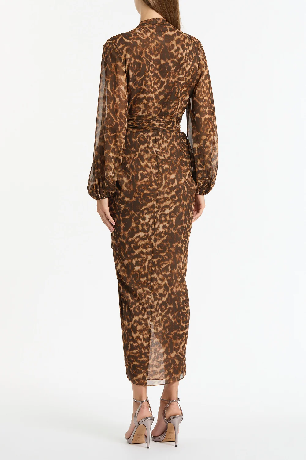 LEOPARD SILK WATERFALL DRESS - Image 2