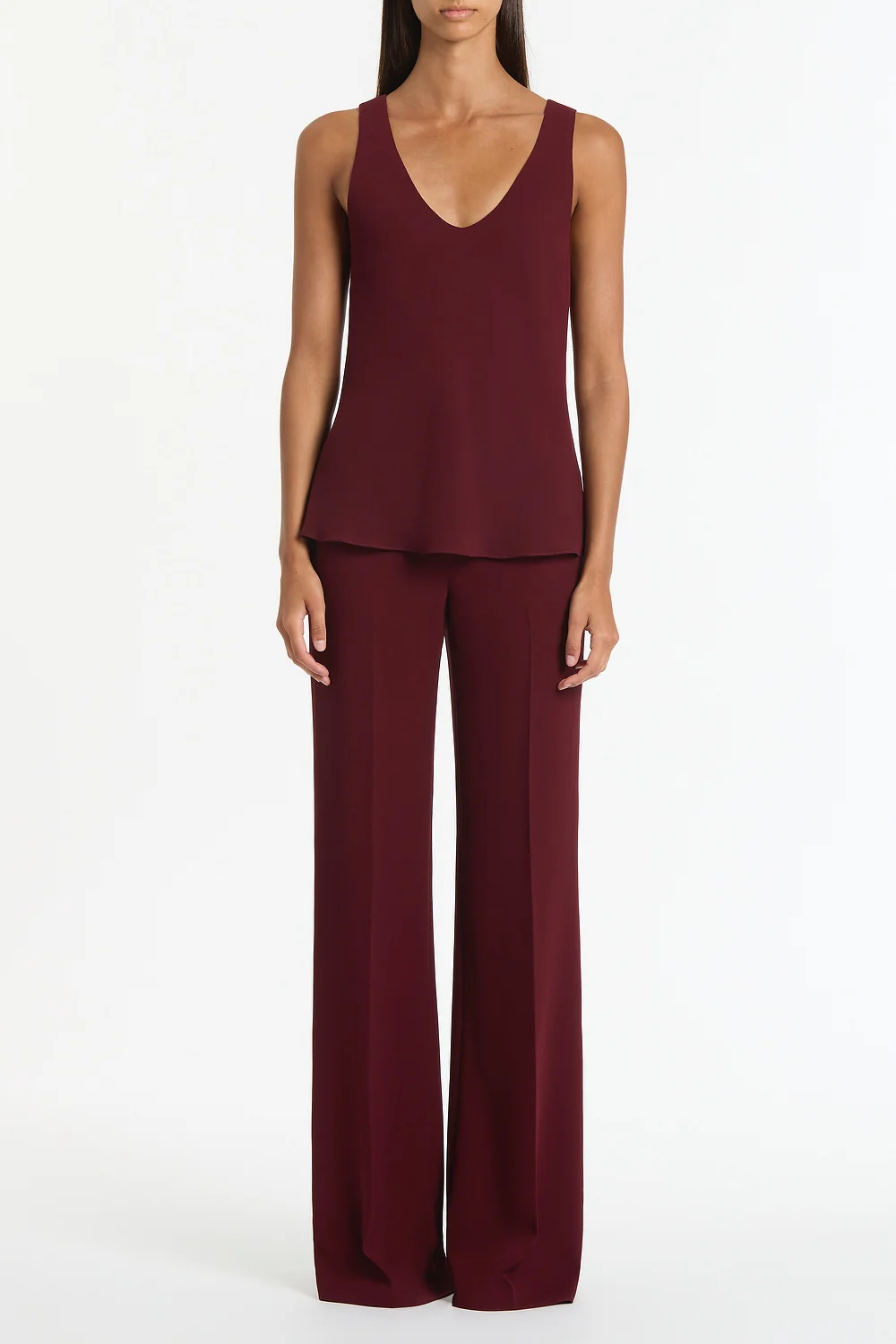 MERLOT CREPE CLASSIC FLARED PANT - Image 4