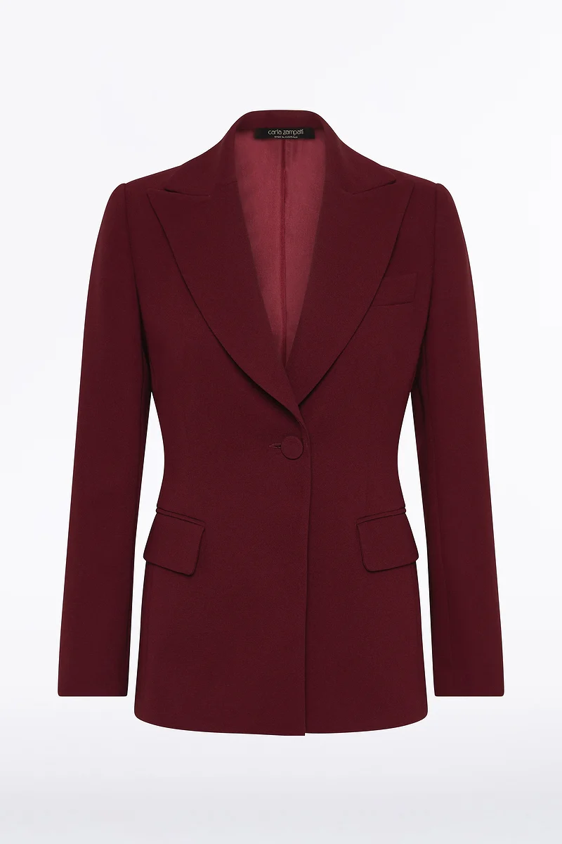 MERLOT CREPE CLASSIC JACKET - Image 4