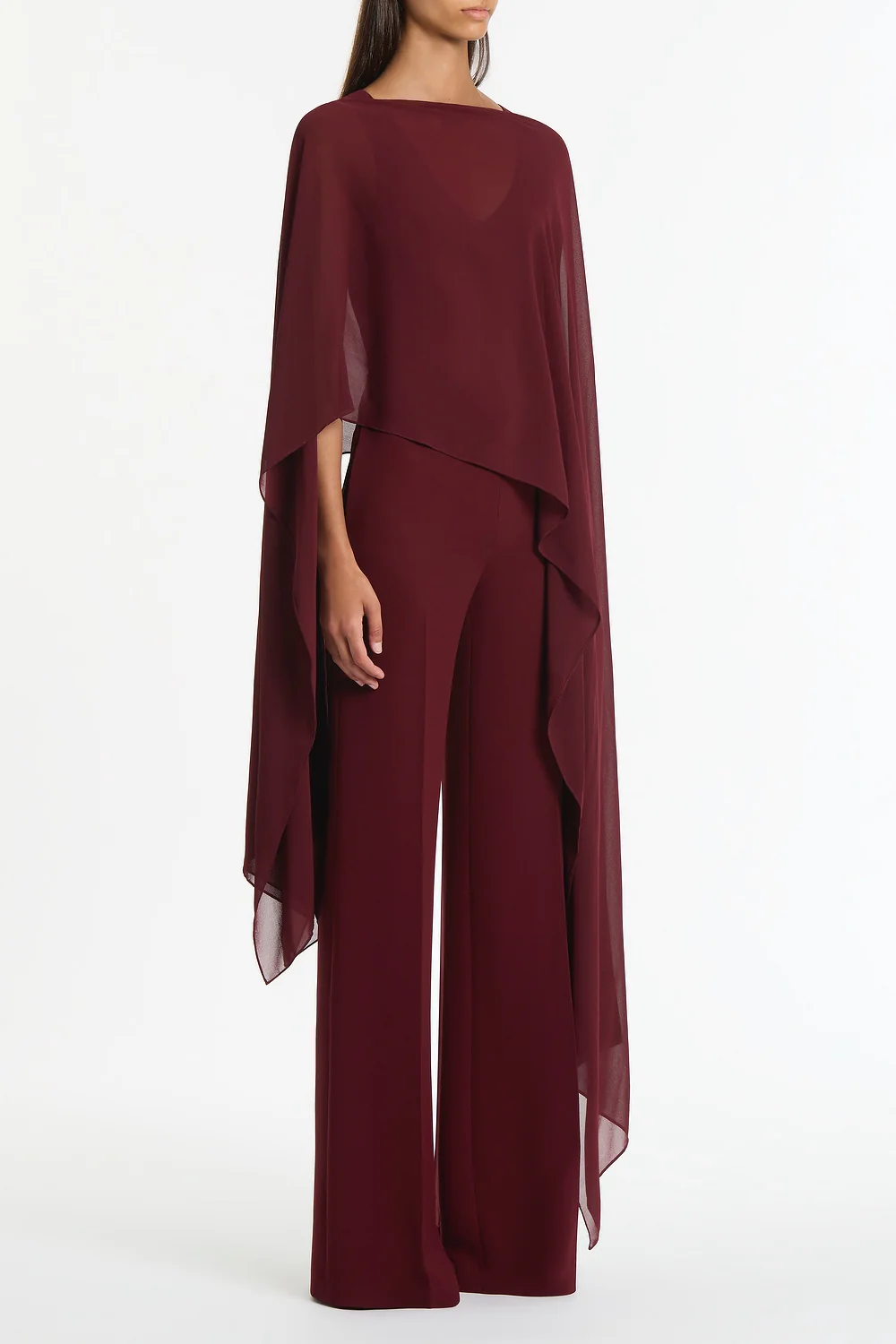 MERLOT GEORGETTE CASCATA WRAP - Image 3