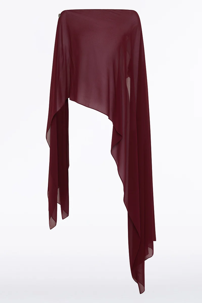MERLOT GEORGETTE CASCATA WRAP - Image 5