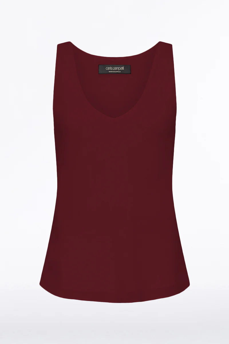 MERLOT GEORGETTE SCOOP CAMI - Image 5