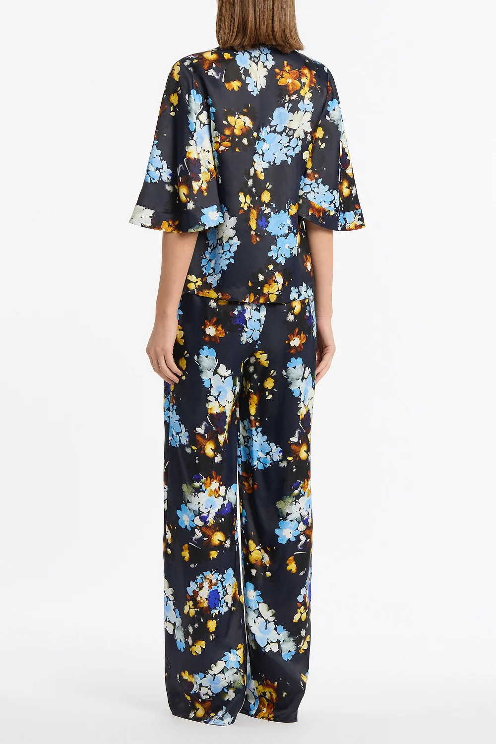 MIDNIGHT BOTANICA VISCOSE TWILL FLUTED SLEEVE SHIRT - Image 3