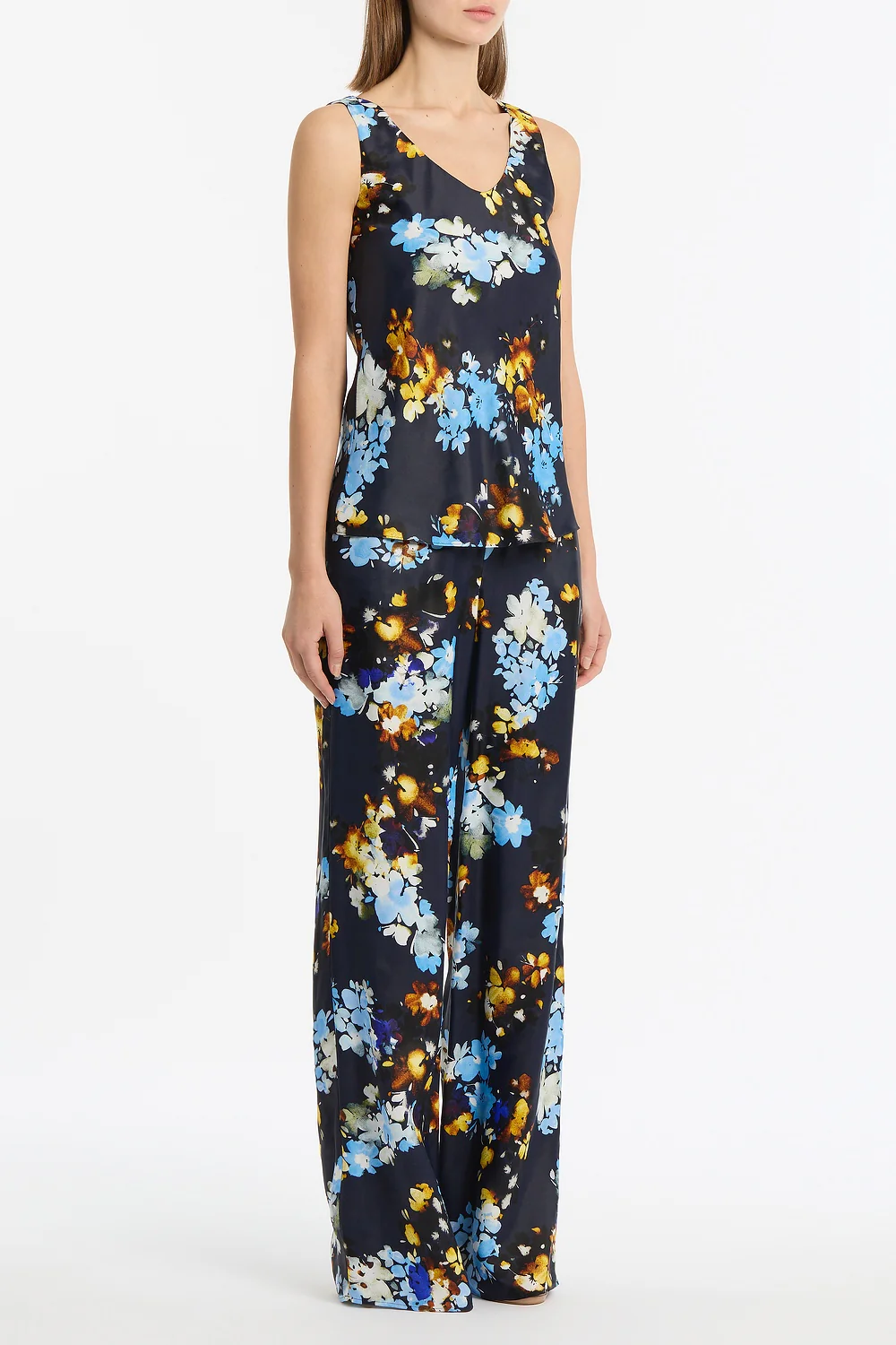 MIDNIGHT BOTANICA VISCOSE TWILL GATHERED WAIST PANT - Image 2
