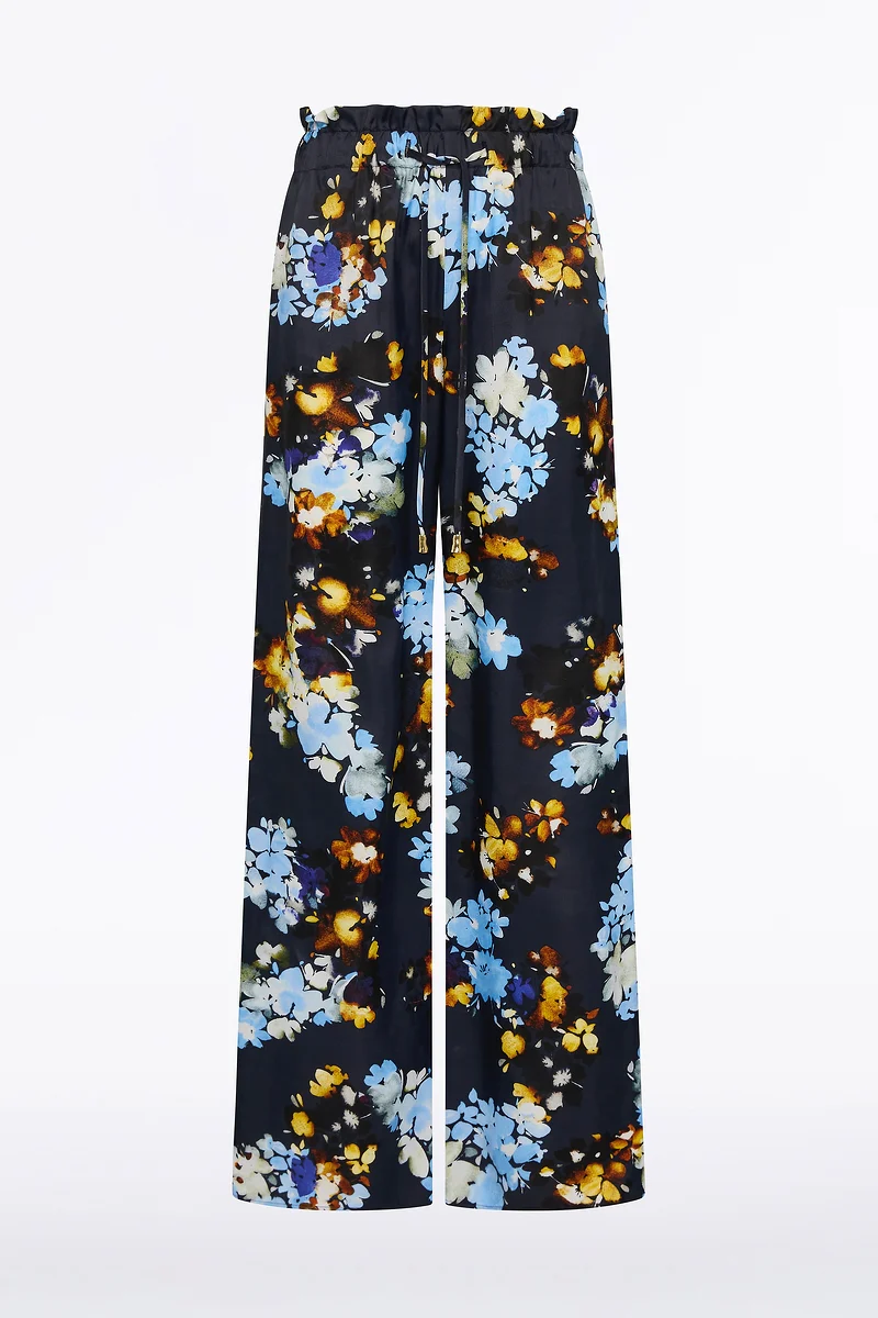 MIDNIGHT BOTANICA VISCOSE TWILL GATHERED WAIST PANT - Image 6