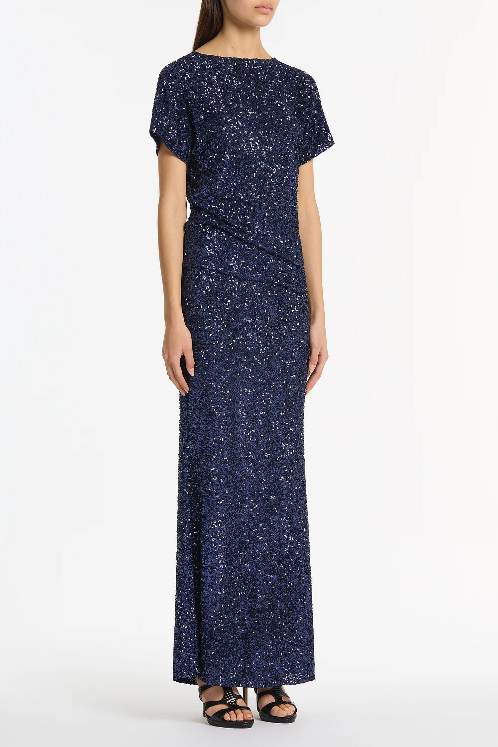MIDNIGHT CRUSHED SEQUIN COLUMN SKIRT - Image 2