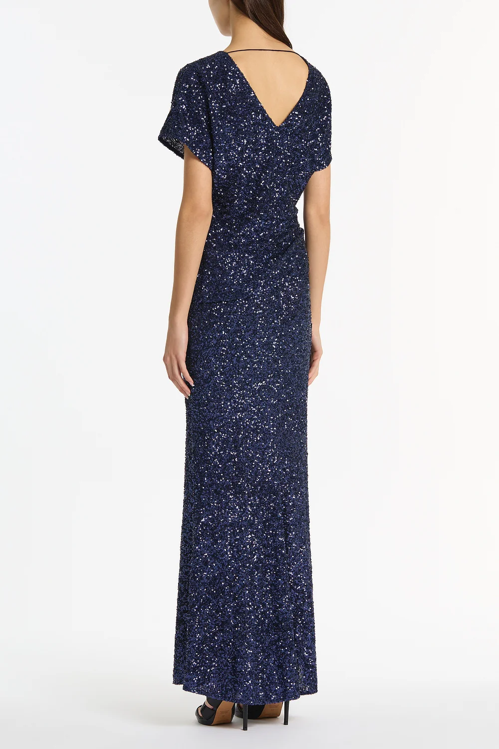 MIDNIGHT CRUSHED SEQUIN COLUMN SKIRT - Image 3