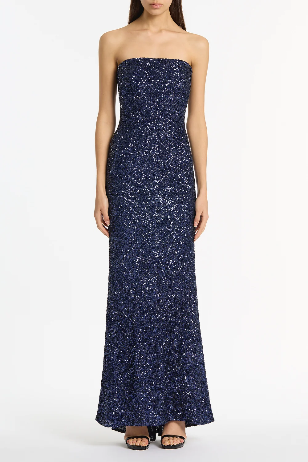 MIDNIGHT CRUSHED SEQUIN STRAPLESS GOWN - Image 4