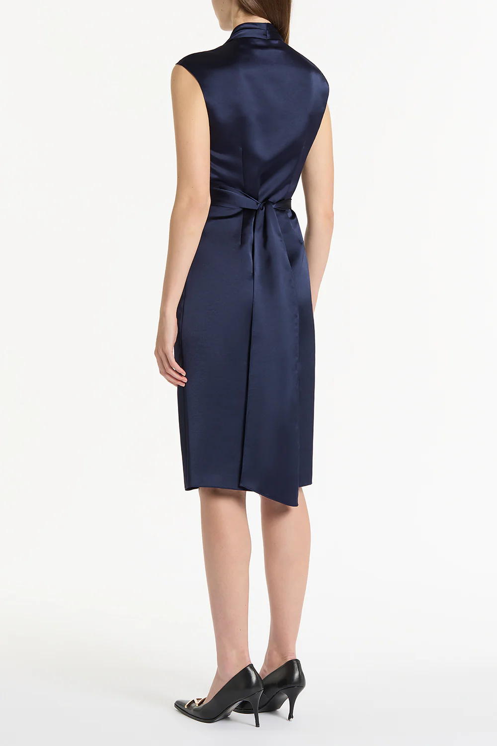 MIDNIGHT SATIN WRAP DRESS - Image 2