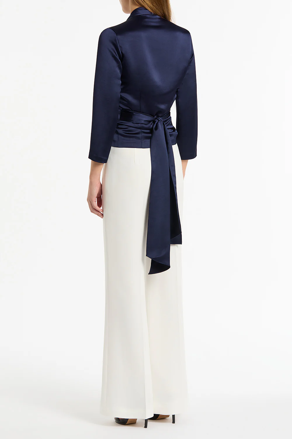 MIDNIGHT SATIN WRAP TOP - Image 2