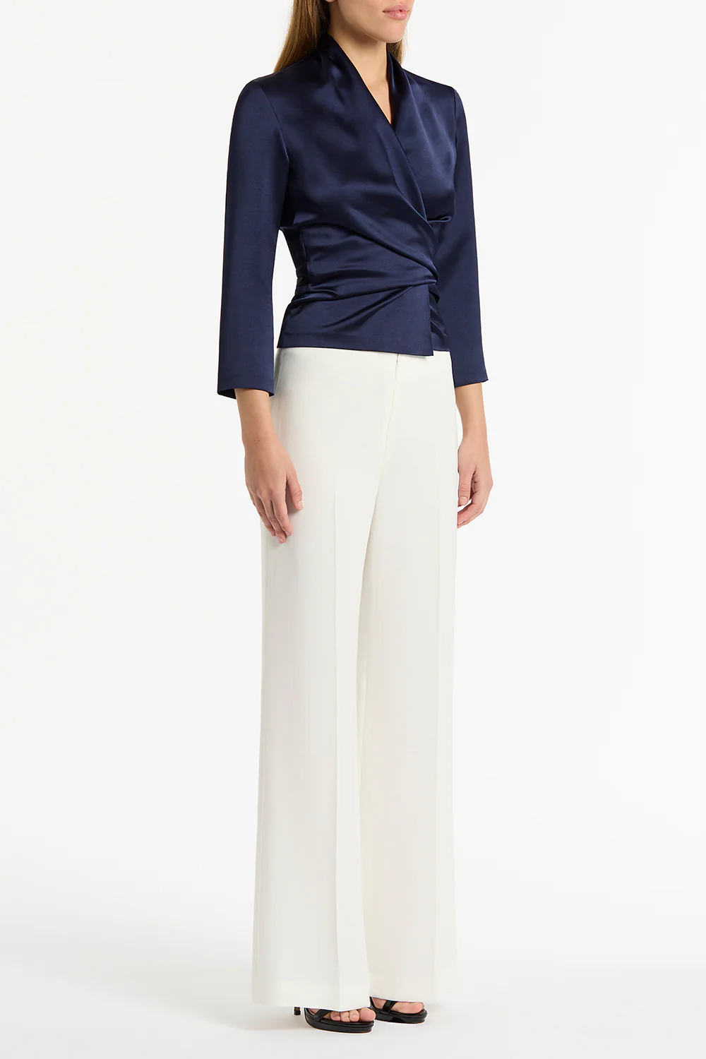 MIDNIGHT SATIN WRAP TOP - Image 3
