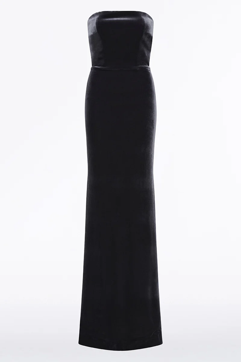 MIDNIGHT VELVET STRAPLESS GOWN - Image 5