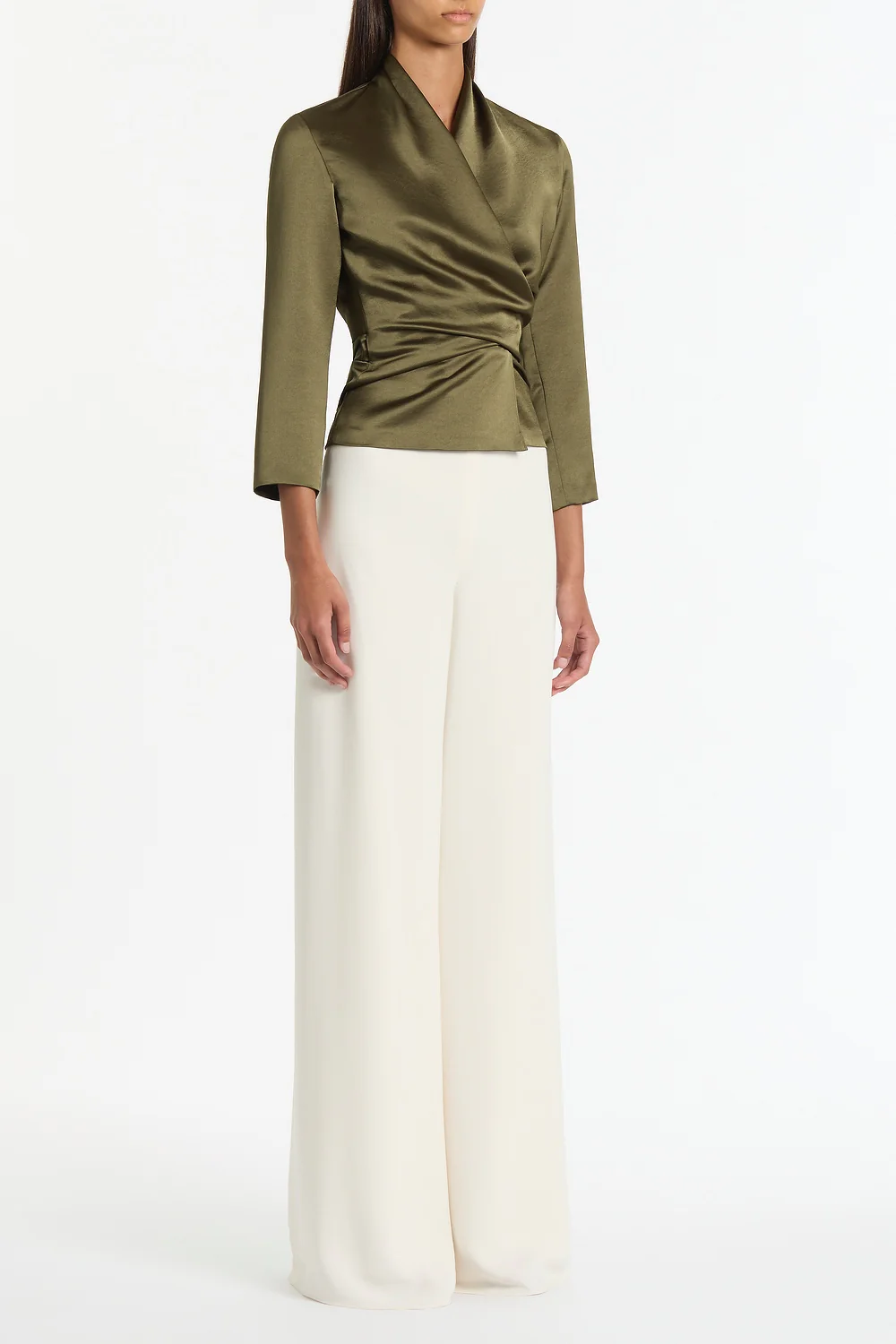 MOSS SATIN WRAP TOP - Image 3
