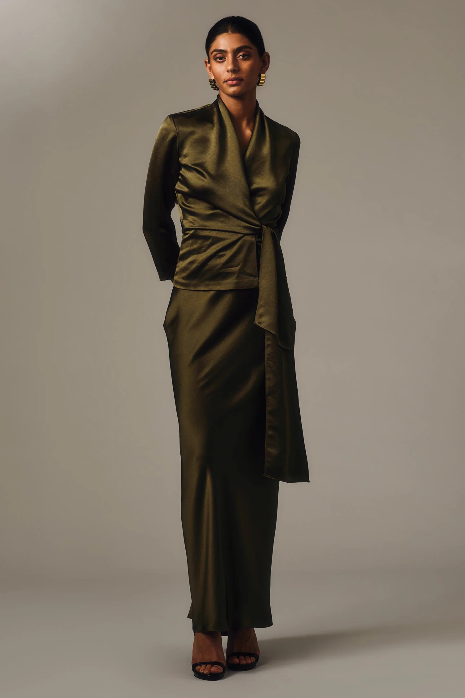 MOSS SATIN WRAP TOP - Image 4