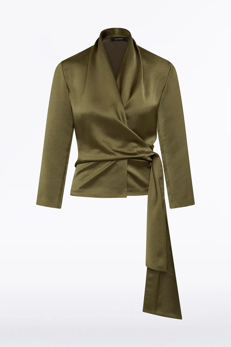 MOSS SATIN WRAP TOP - Image 5