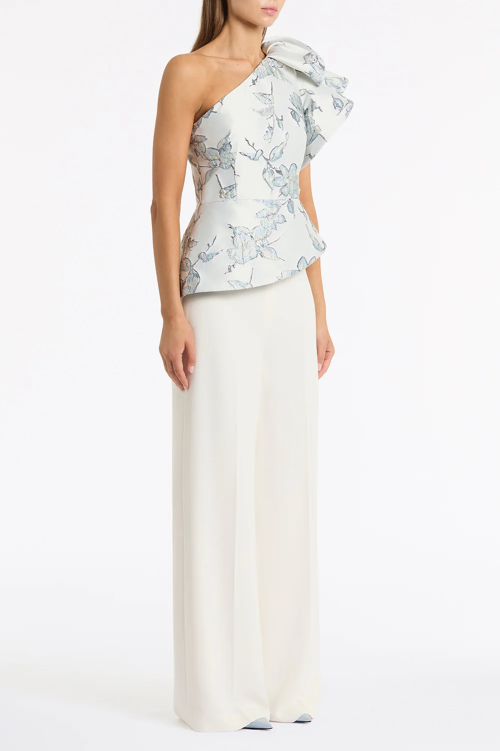 MURANO BROCADE FLOUNCE SHOULDER TOP - Image 2