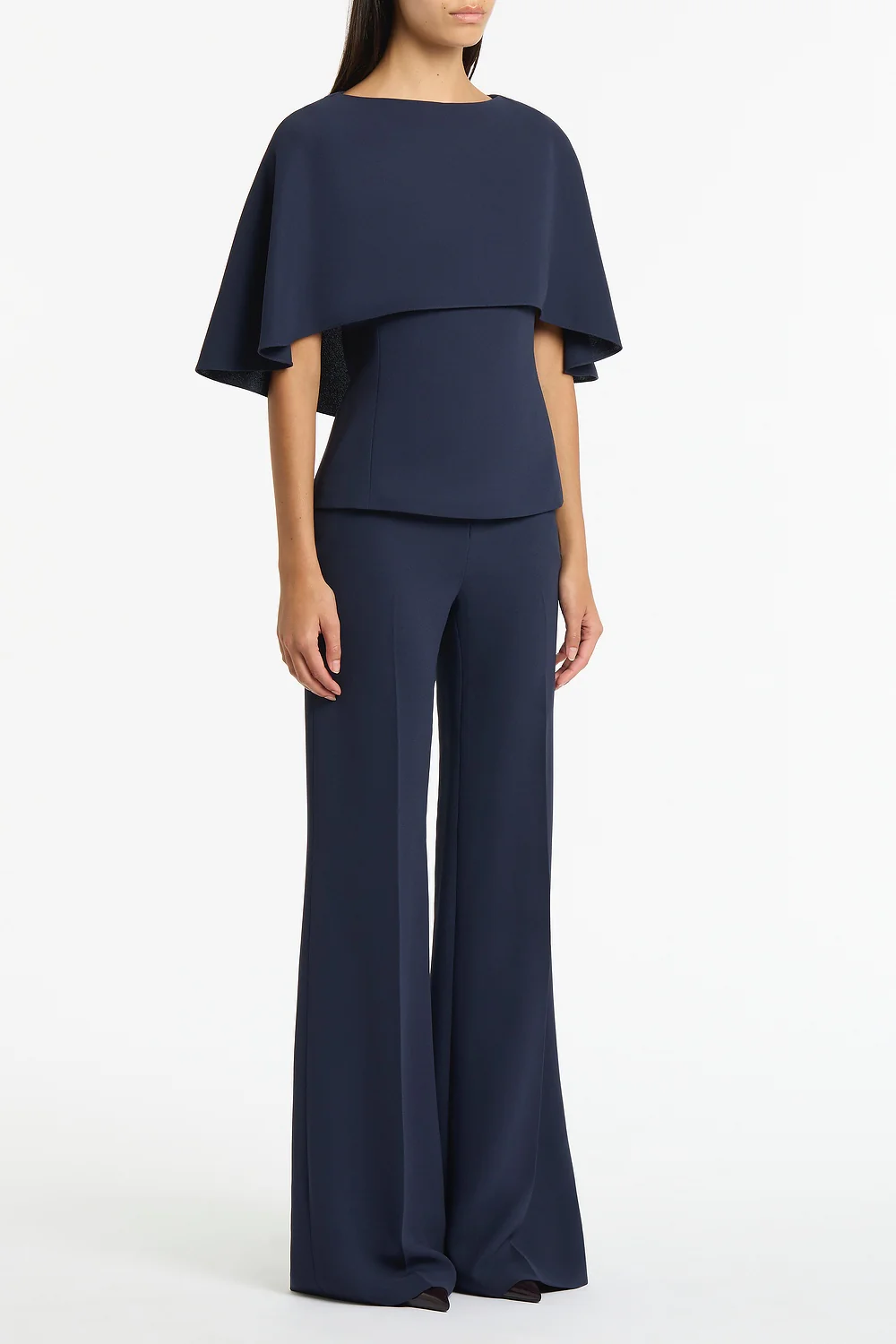NAVY CREPE CAPE TOP - Image 2