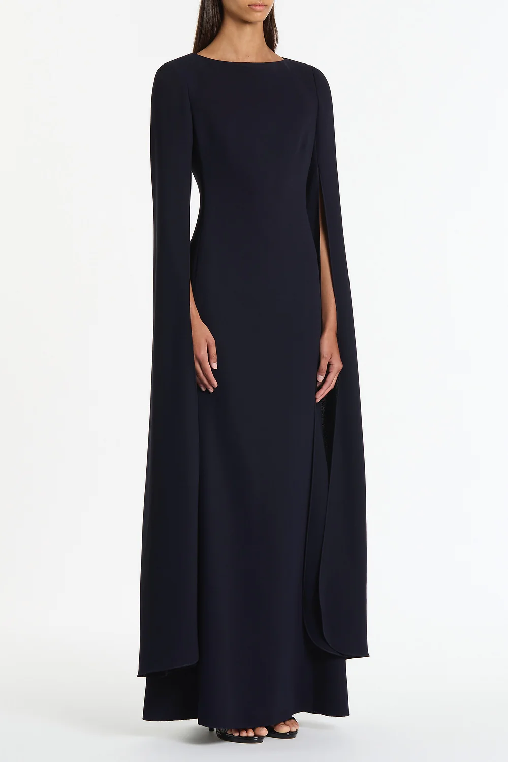 NAVY CREPE CELEBRATION SLEEVE GOWN - Image 3