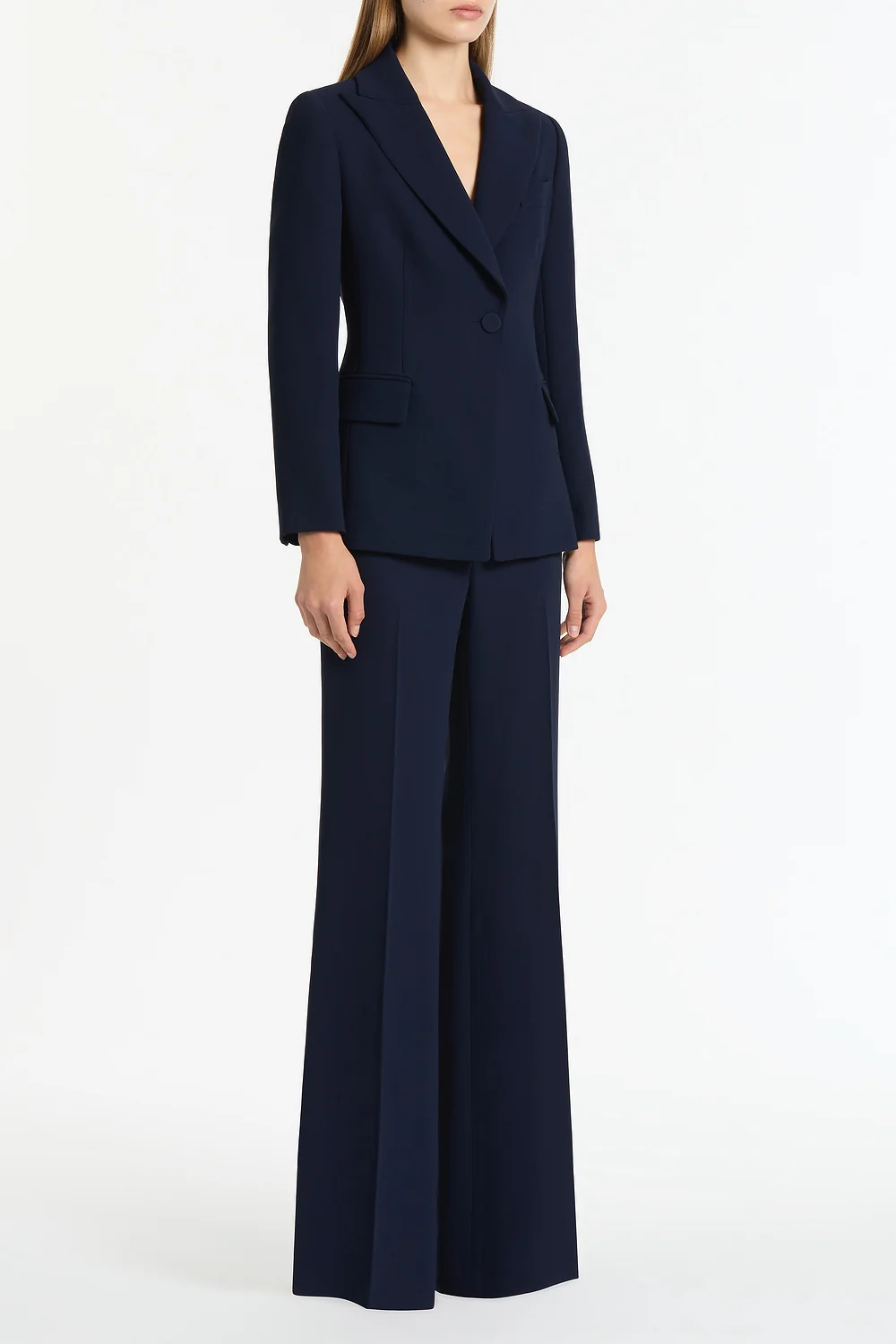 NAVY CREPE CLASSIC JACKET - Image 3