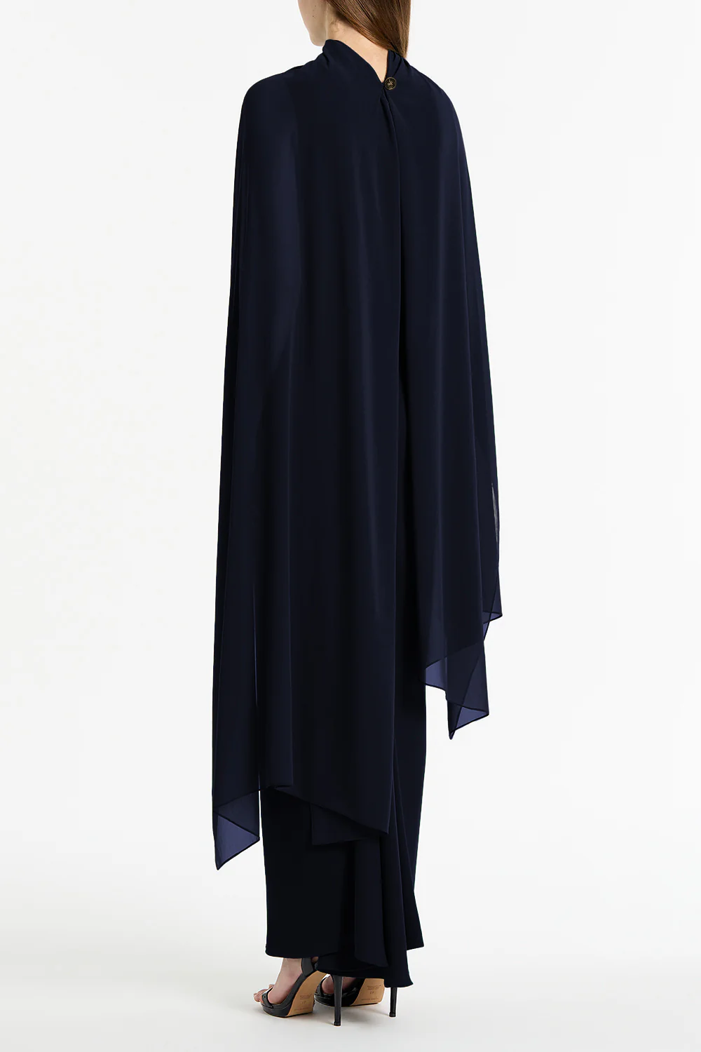 NAVY GEORGETTE CASCATA WRAP - Image 2