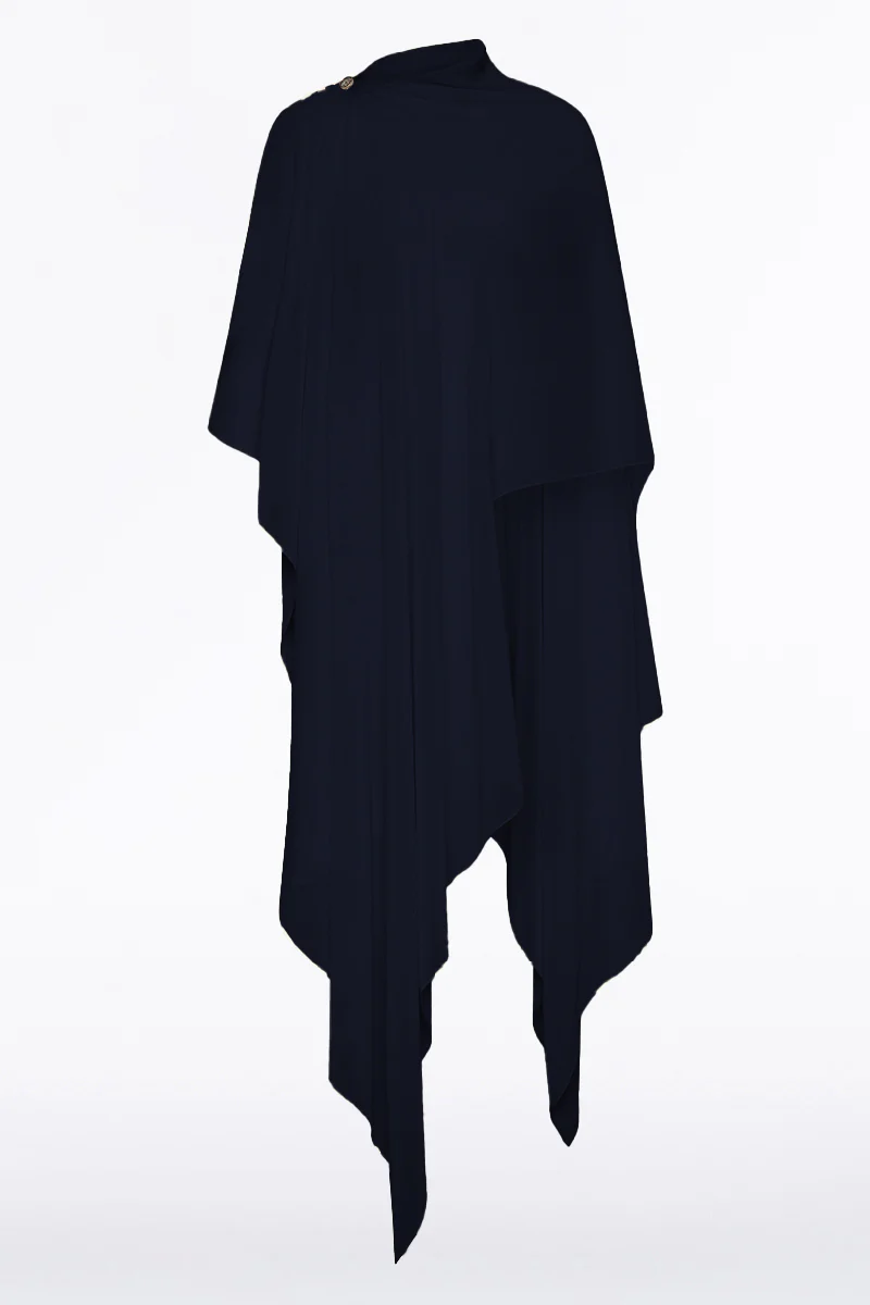 NAVY GEORGETTE CASCATA WRAP - Image 4