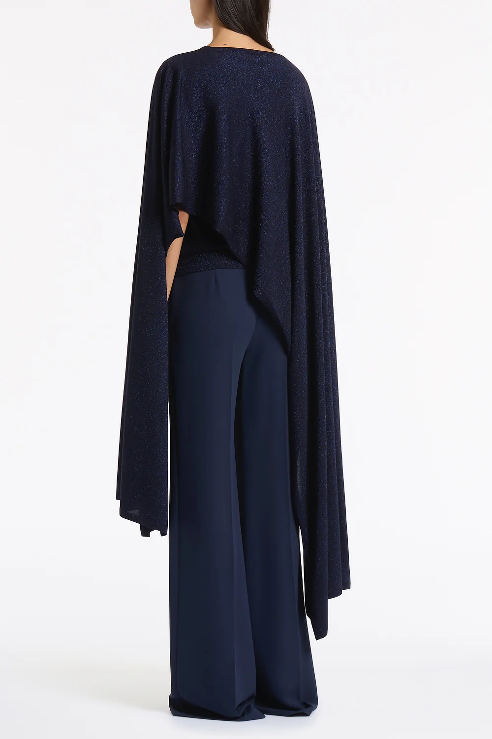 NAVY METALLIC KNIT WRAP - Image 3