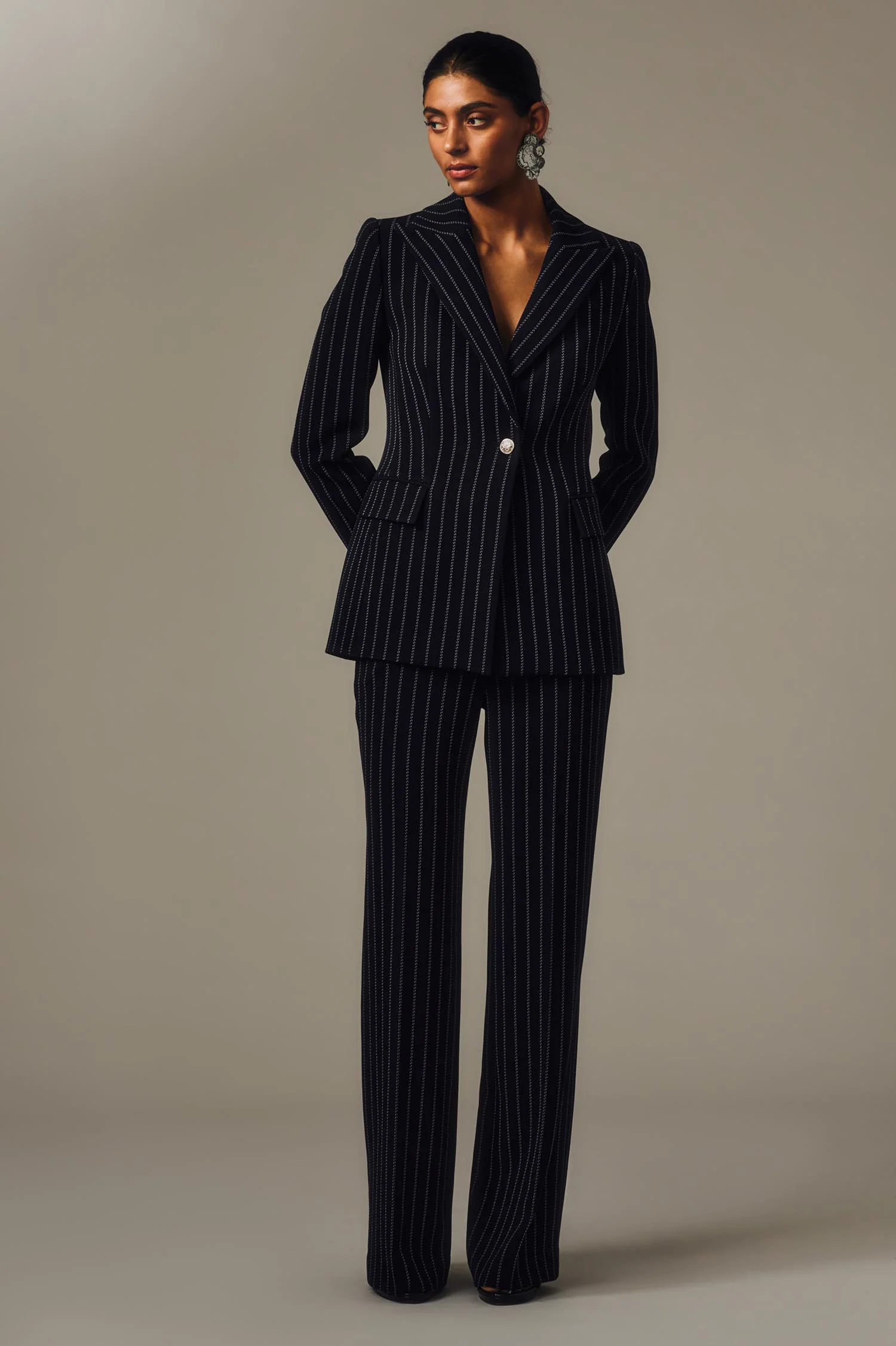 NAVY PINSTRIPE JACKET - Image 6