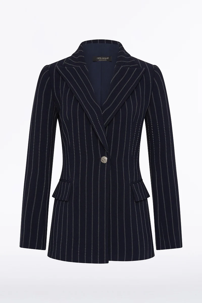 NAVY PINSTRIPE JACKET - Image 7