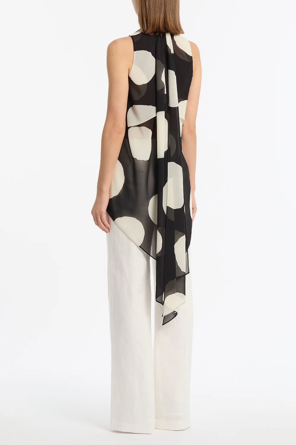 NOIR SPOT TIE NECK TOP - Image 3