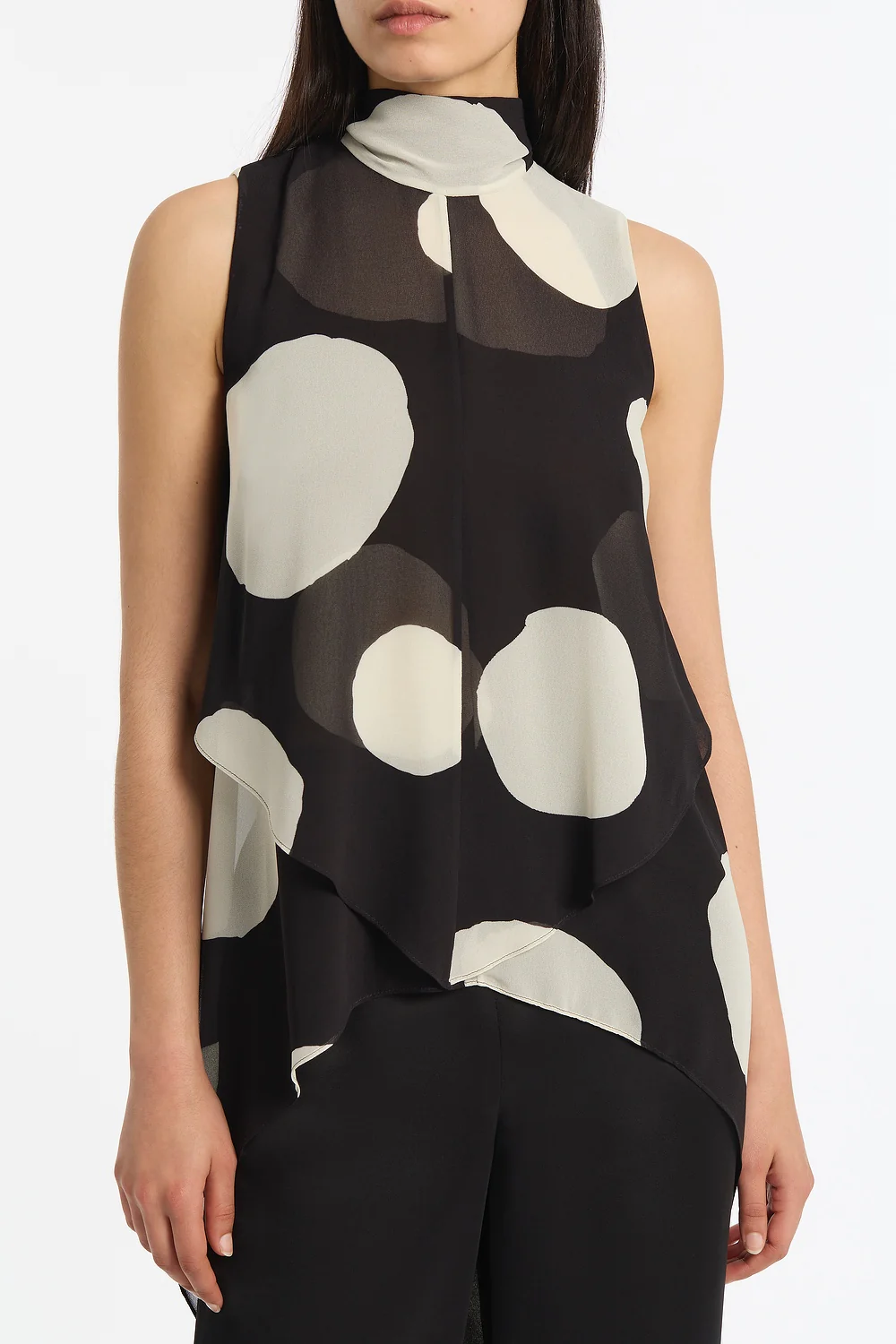 NOIR SPOT TIE NECK TOP - Image 5