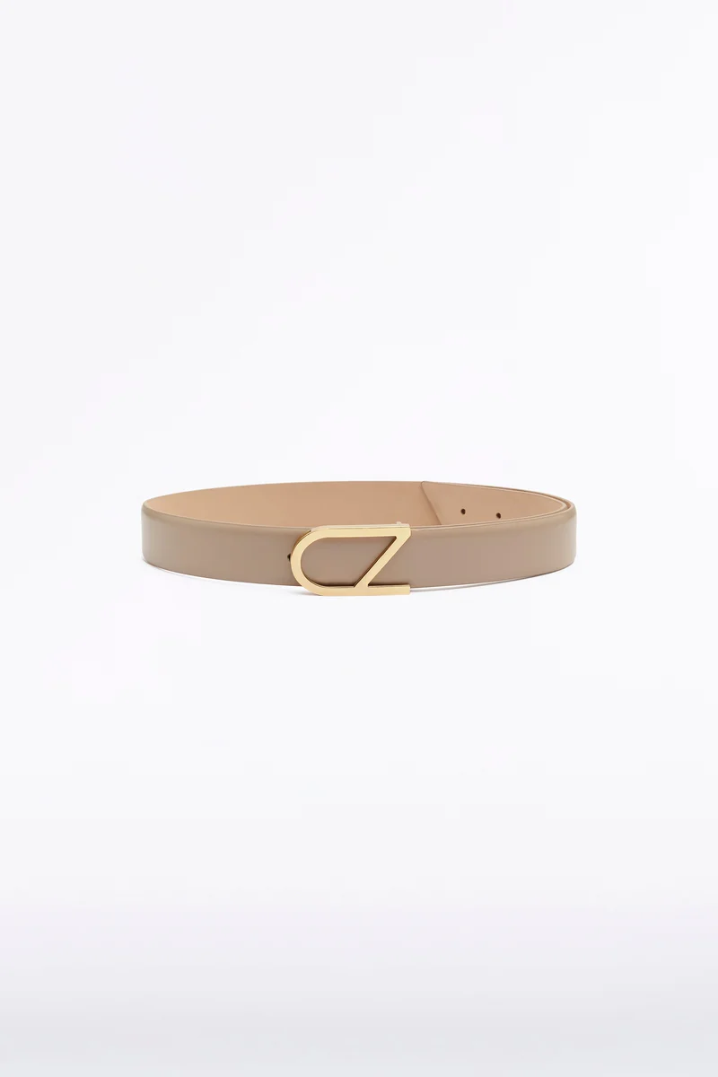 NUDE LEATHER CZ LOGO BELT - Image 2