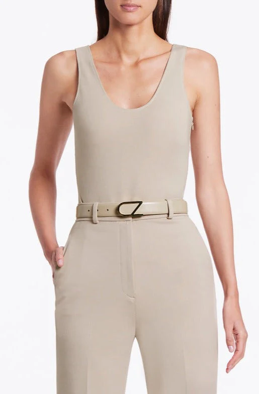 NUDE LEATHER CZ LOGO BELT - Image 4