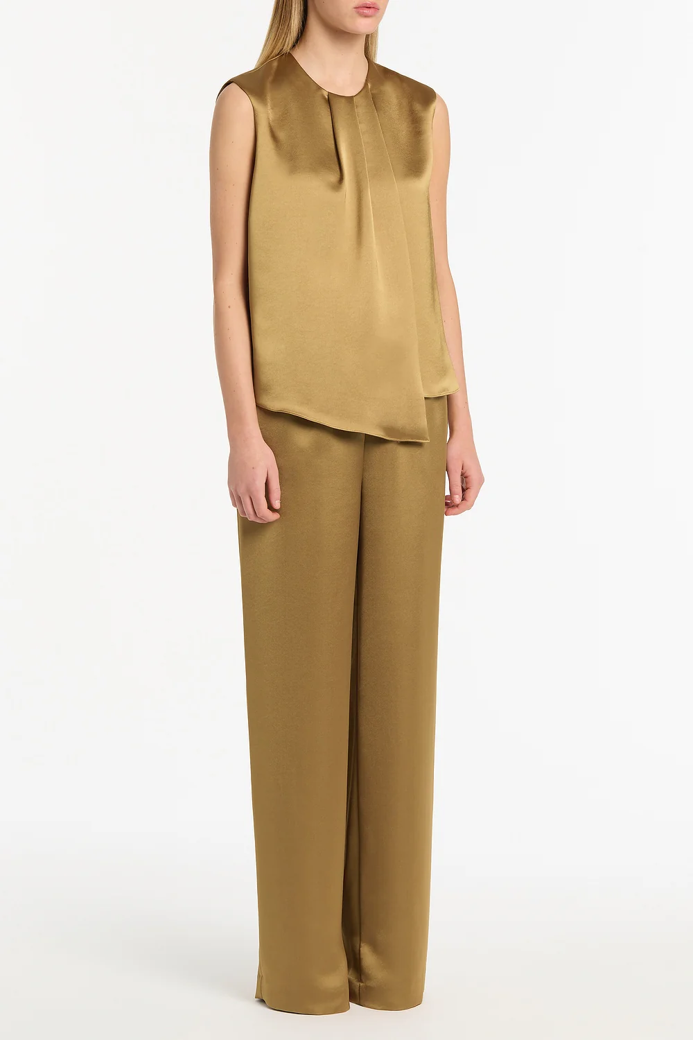 OLD GOLD LUSTRE SATIN ELASTIC PANT - Image 2