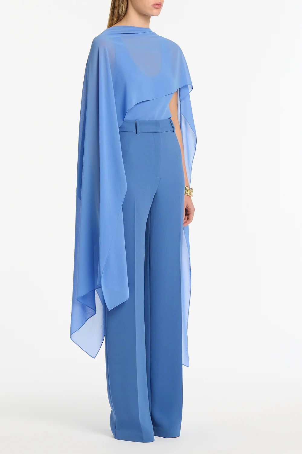 PACIFIC BLUE GEORGETTE CASCATA WRAP - Image 2