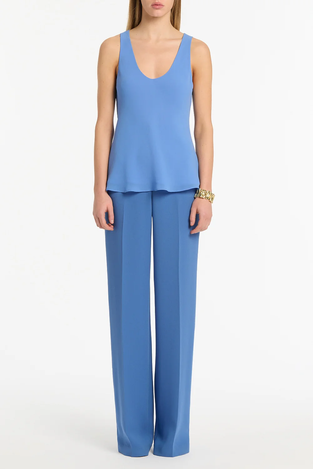 PACIFIC BLUE GEORGETTE SCOOP NECK CAMI