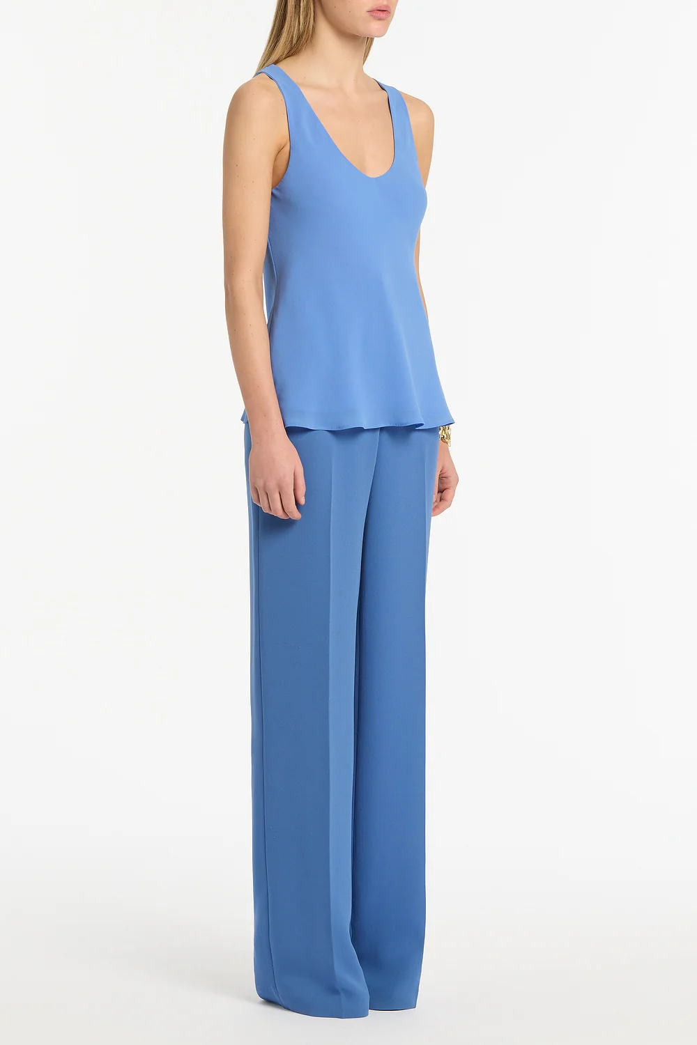 PACIFIC BLUE GEORGETTE SCOOP NECK CAMI - Image 2