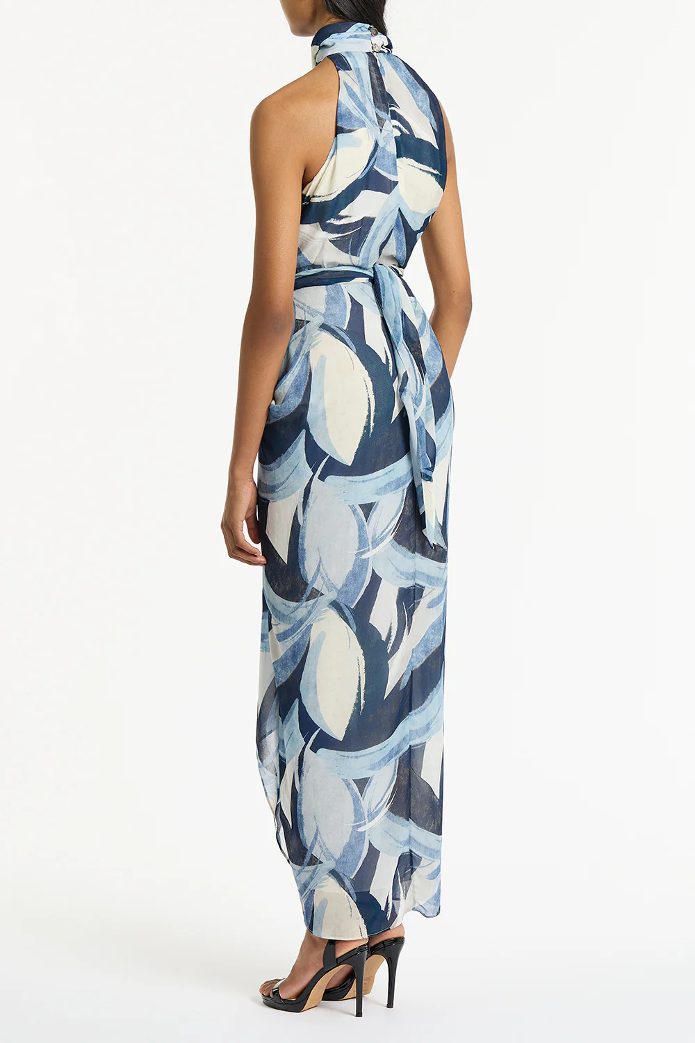PAINTED FLORAL GEORGETTE WRAP DRESS - Image 2