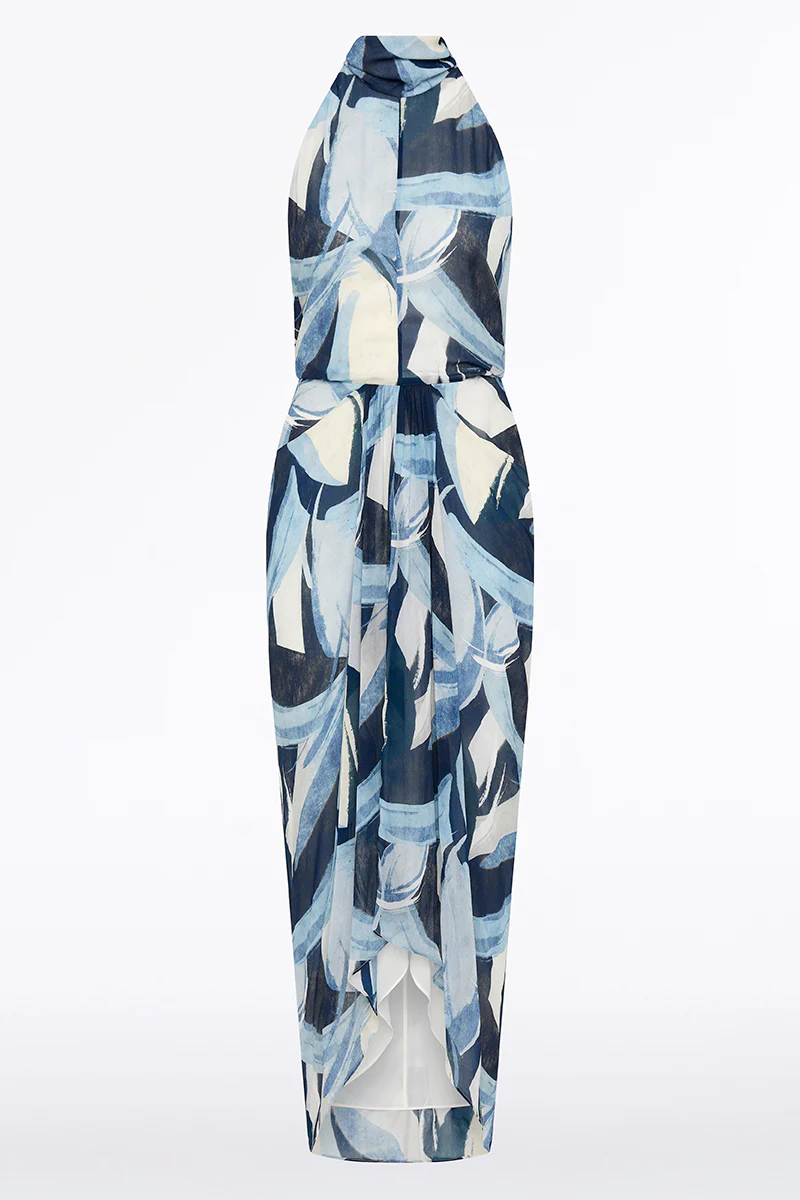 PAINTED FLORAL GEORGETTE WRAP DRESS - Image 6