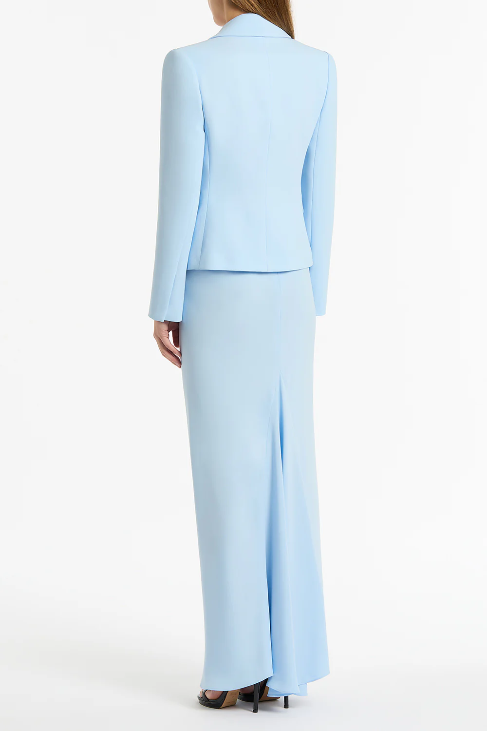 PALE BLUE CREPE BIAS SKIRT - Image 2