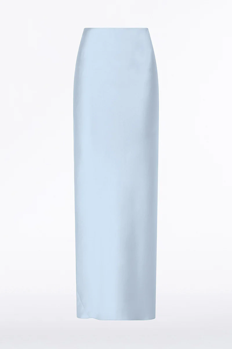 PALE BLUE CREPE BIAS SKIRT - Image 4
