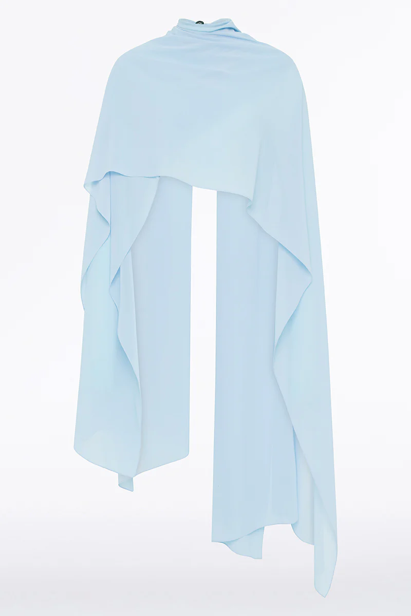 PALE BLUE GEORGETTE CASCATA WRAP - Image 4