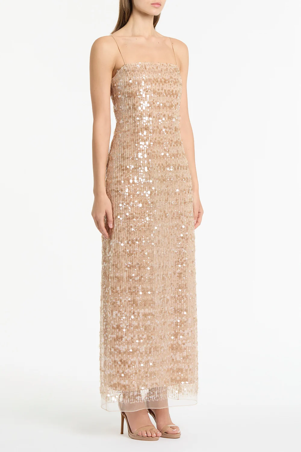 PALE GOLD LINEAR SEQUIN GOWN - Image 2